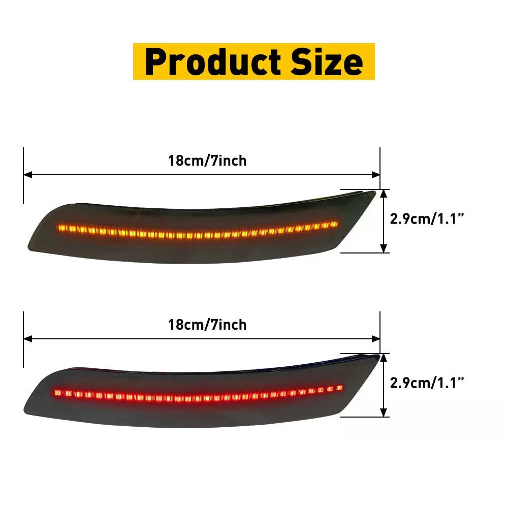 For Chevy Camaro 2016-2021 Smoked Front Rear LED Bumper Side Marker Lights Lamp 6B93BC-57 [2]