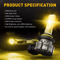 For Chevy Colorado 2004-2012 9145 H10 LED Front Lights Fog Golden Yellow Bulbs 6B93BC-57 [2]
