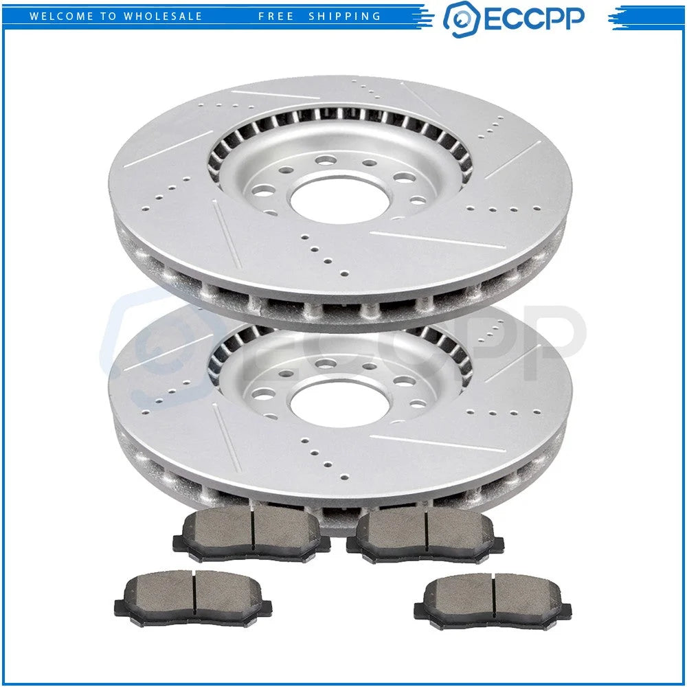 For Dodge Dart 2013 - 2016 Front Brake Rotors & Metallic Pads Drill Slot 6B93BC-57 [1]