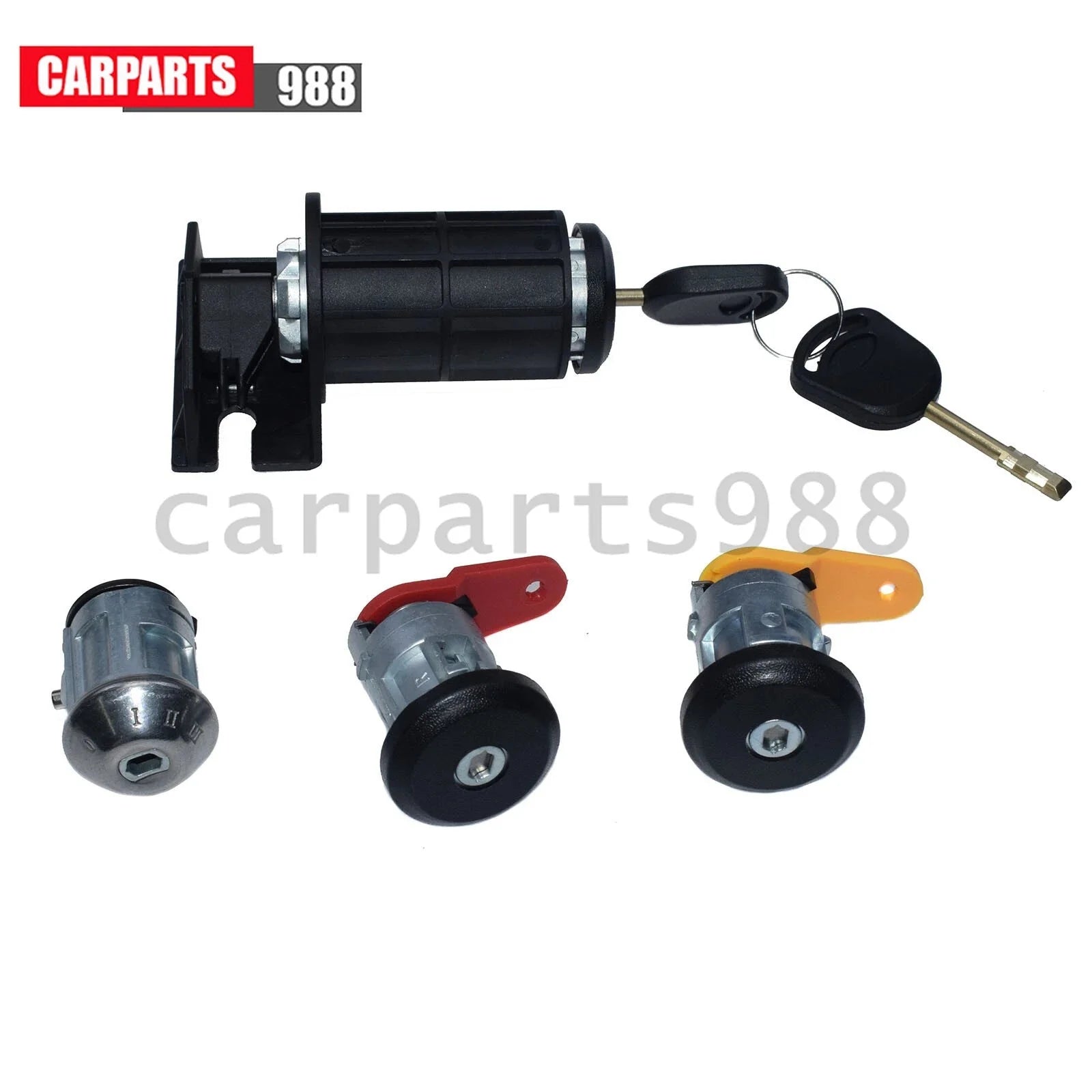 For FORD FIESTA ESCORT COURIER KA COMPLETE DOOR LOCK SET + 2 KEYS 3N21-F22050BB 6B93BC-57 [1]