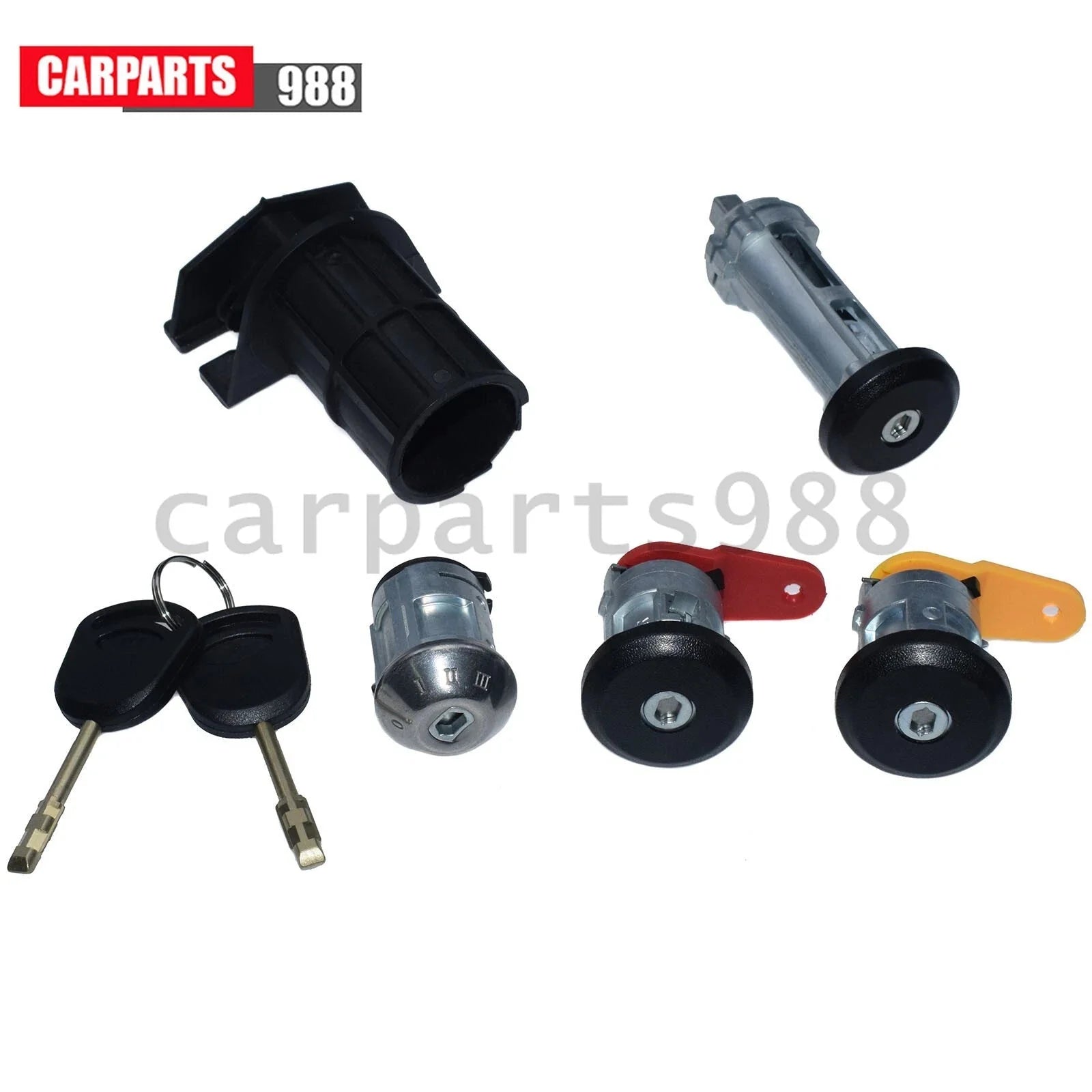 For FORD FIESTA ESCORT COURIER KA COMPLETE DOOR LOCK SET + 2 KEYS 3N21-F22050BB 6B93BC-57 [2]