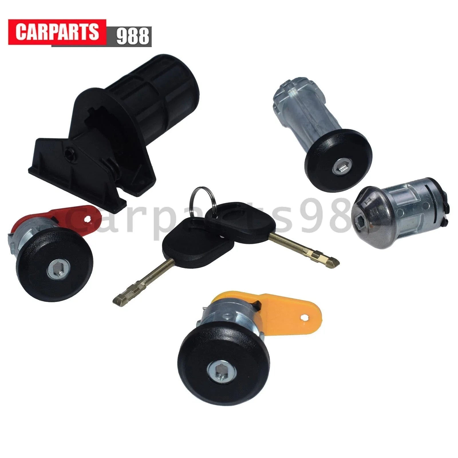 For FORD FIESTA ESCORT COURIER KA COMPLETE DOOR LOCK SET + 2 KEYS 3N21-F22050BB 6B93BC-57 [5]