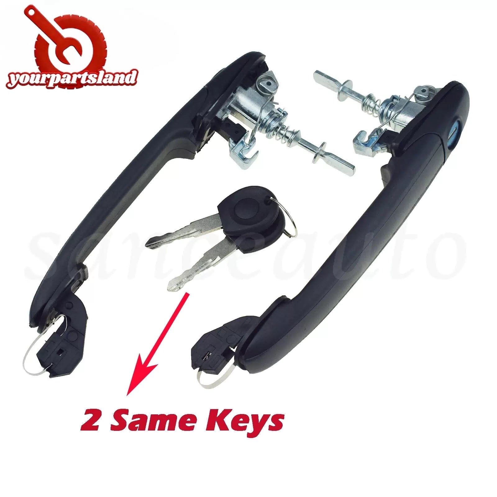 For FORD GALAXY 96-05 VW SHARAN 95-10 Door Handle LH RH W/ 2 Same Keys 6K0837205 6B93BC-57 [1]