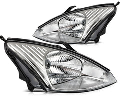 For Ford Focus 2004-2000 Headlight Assembly Chrome Housing Clear Lens Left+Right 6B93BC-57 [2]