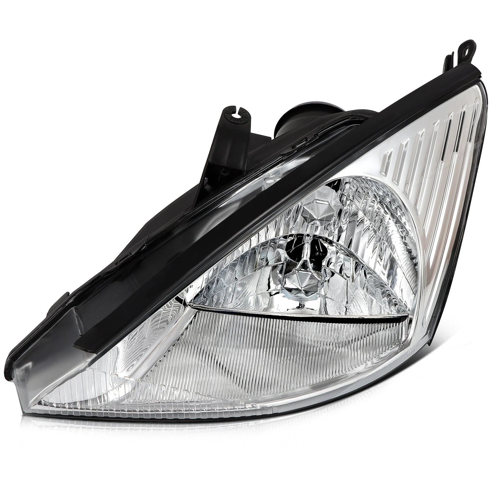 For Ford Focus 2004-2000 Headlight Assembly Chrome Housing Clear Lens Left+Right 6B93BC-57 [3]
