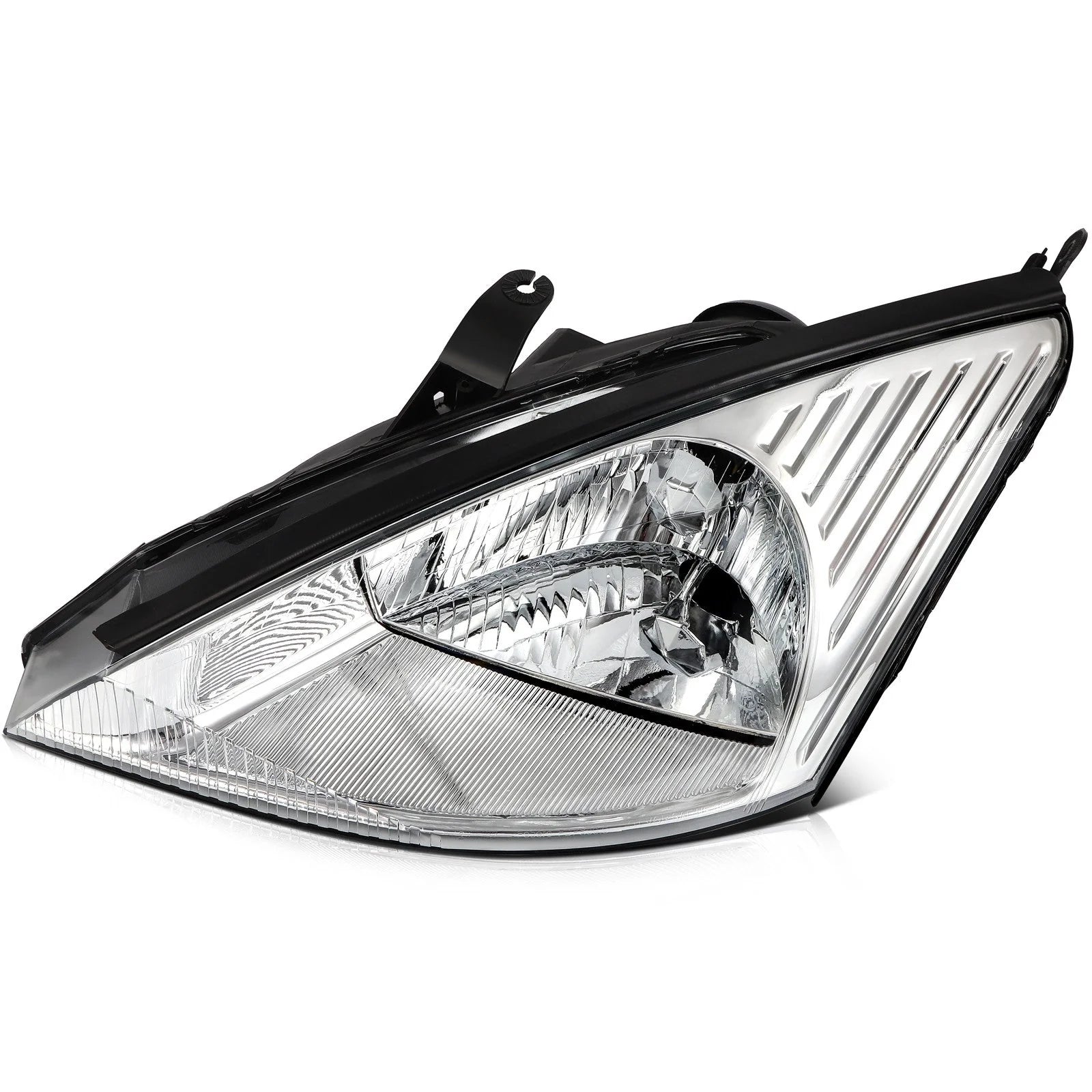For Ford Focus 2004-2000 Headlight Assembly Chrome Housing Clear Lens Left+Right 6B93BC-57 [4]