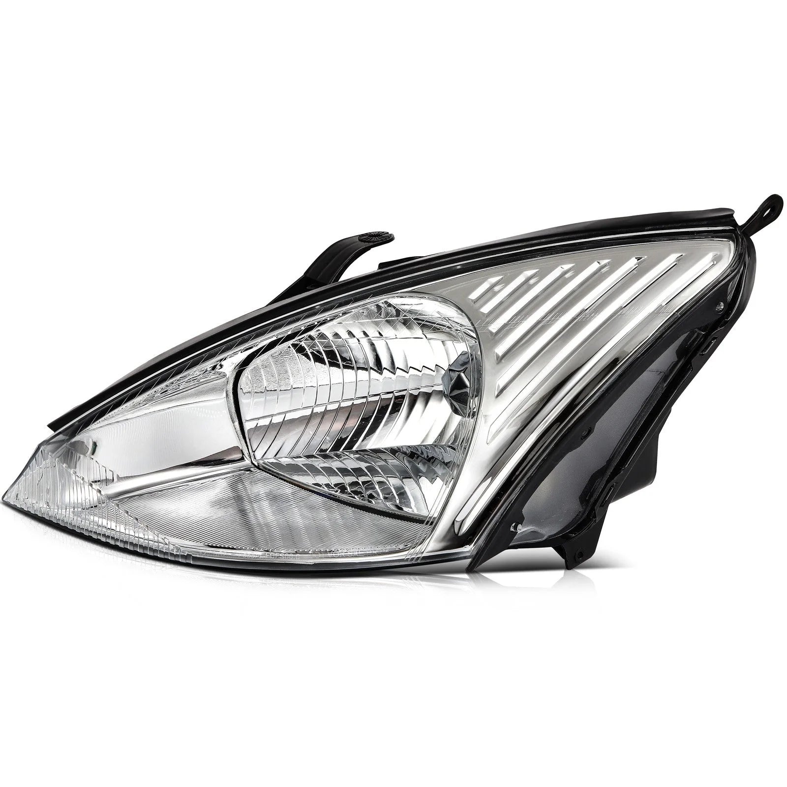 For Ford Focus 2004-2000 Headlight Assembly Chrome Housing Clear Lens Left+Right 6B93BC-57 [6]