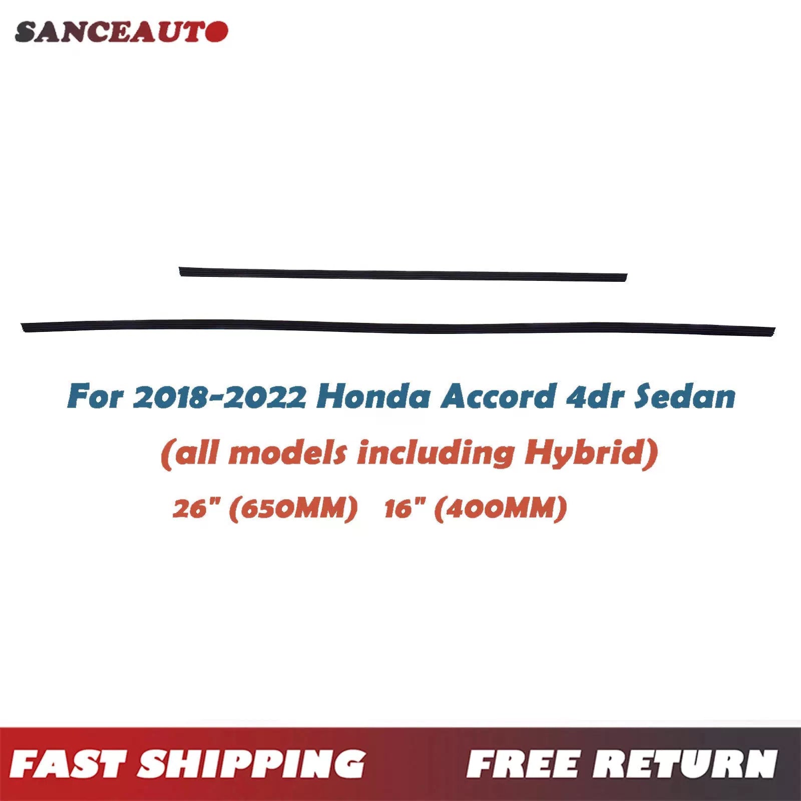For Honda Accord 4dr 2018-2022 Wiper Insert Front Inserts Set 2PCS 76622-TZ3-A01 6B93BC-57 [1]
