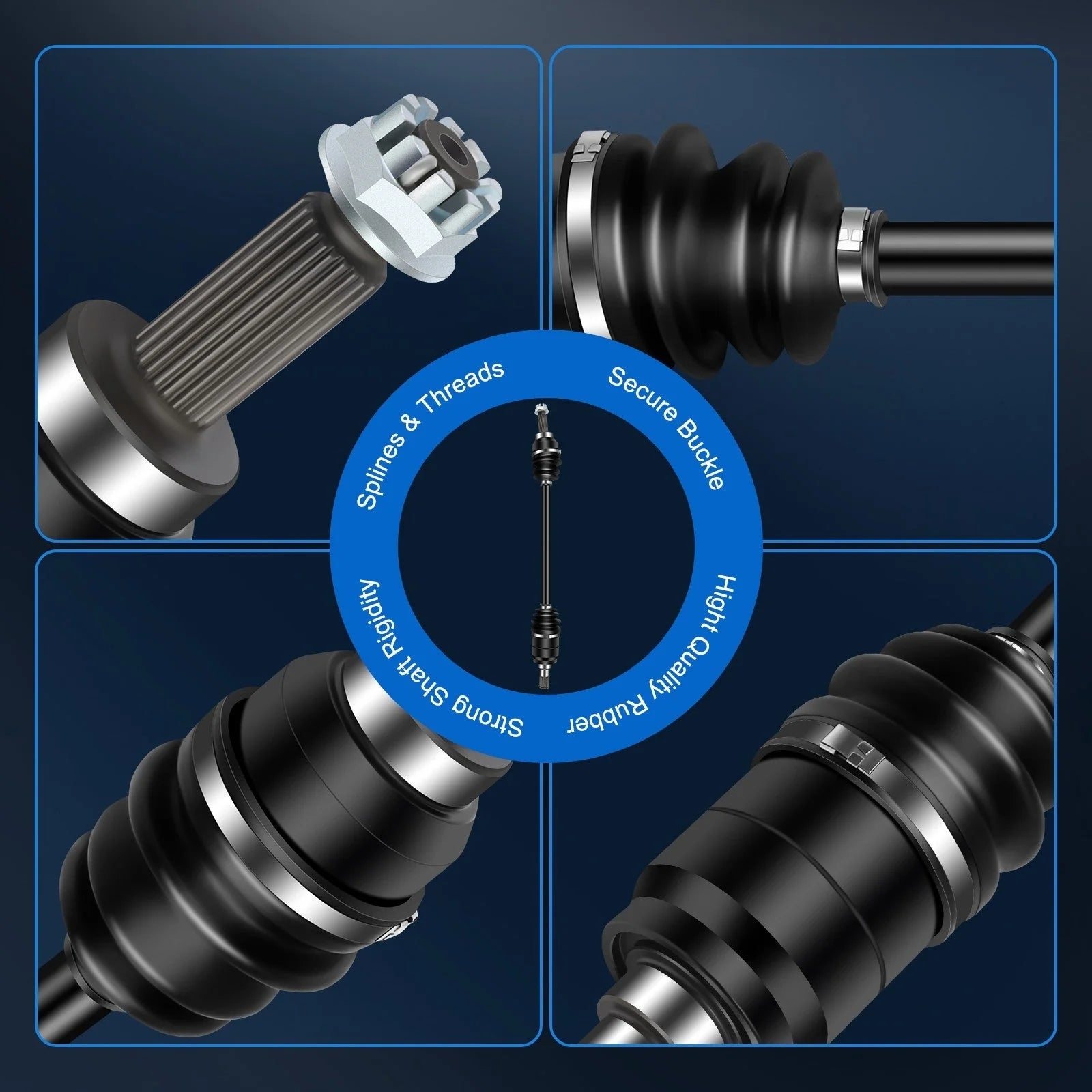 For Honda Pioneer 700-4 2014-2020 2x Front Left & Right Complete CV Joint Axles KOEEP [3]