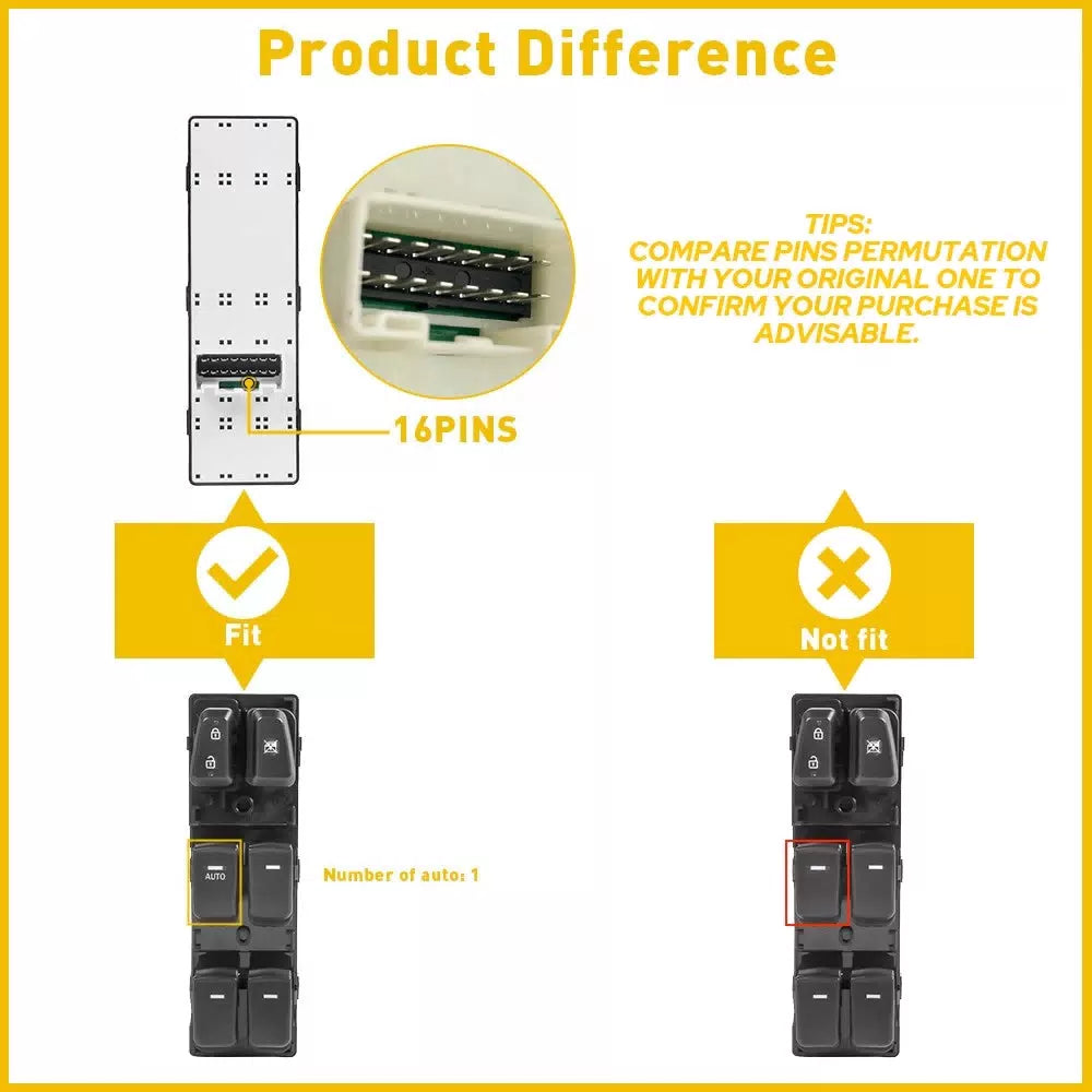 For Hyundai 2011-2015 Sonata Front Left Driver Side Master Power Window Switch 6B93BC-57 [10]