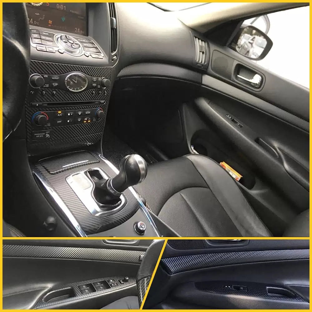 For Infiniti G25 G37 4 Doors 3D Carbon Fiber Pattern Interior DIY Trim Decal EOA 6B93BC-57 [3]