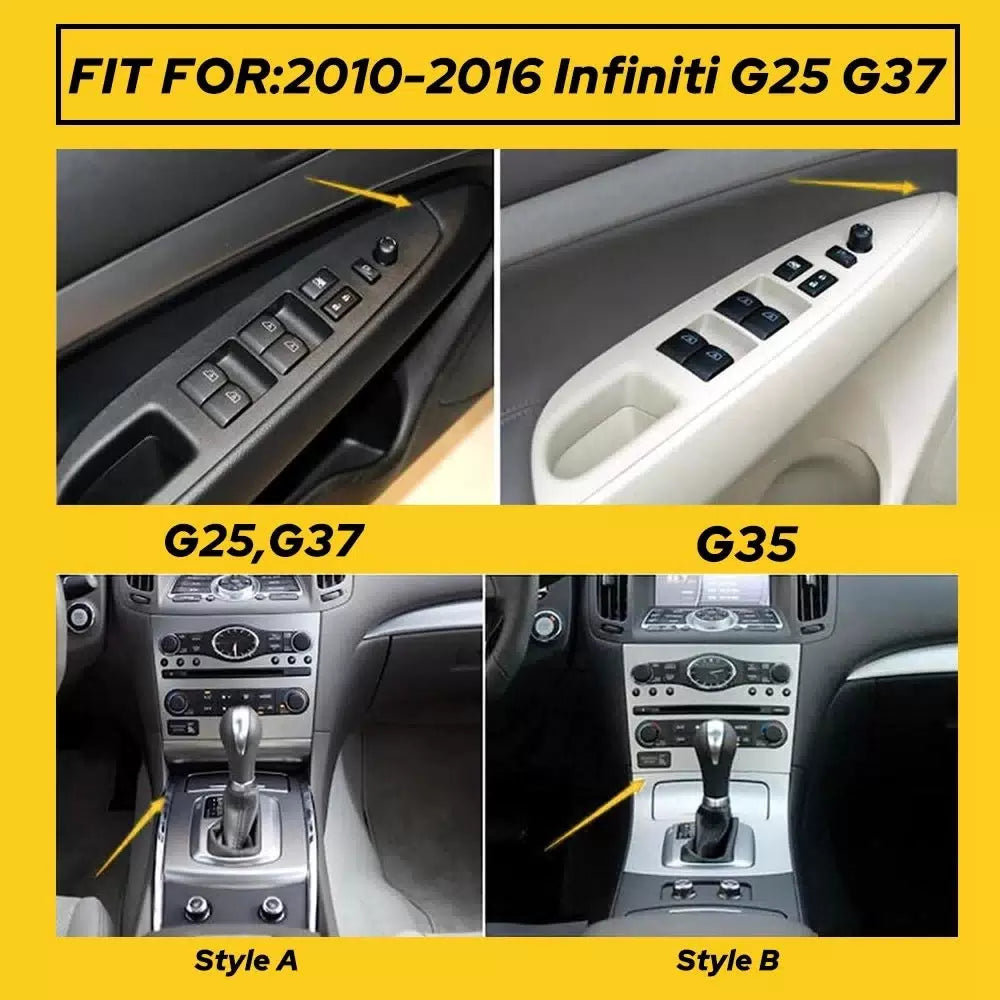 For Infiniti G25 G37 4 Doors 3D Carbon Fiber Pattern Interior DIY Trim Decal EOA 6B93BC-57 [7]