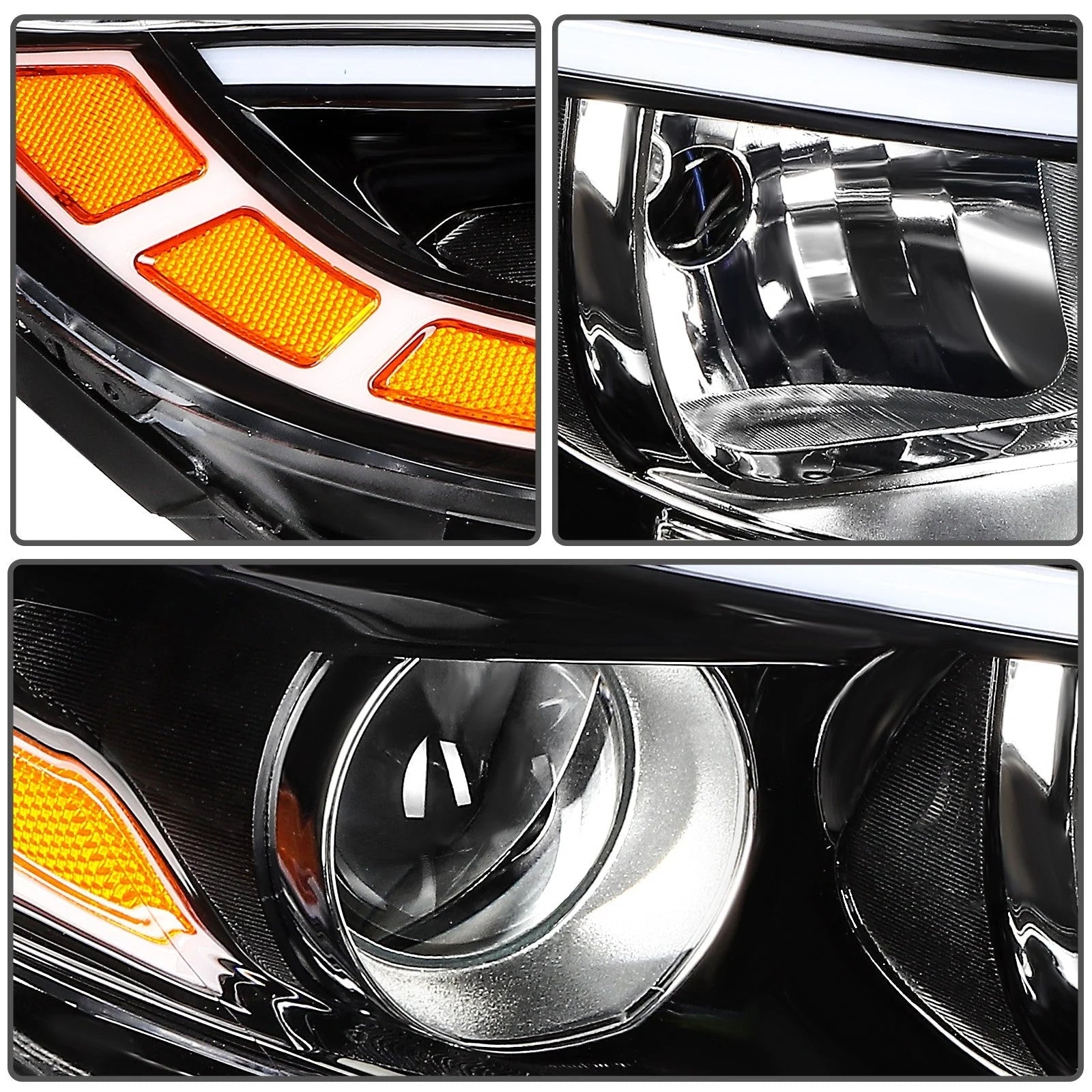 For Kia Optima 2014 2015 Black Housing Headlights Assembly Left+Right 6B93BC-57 [10]
