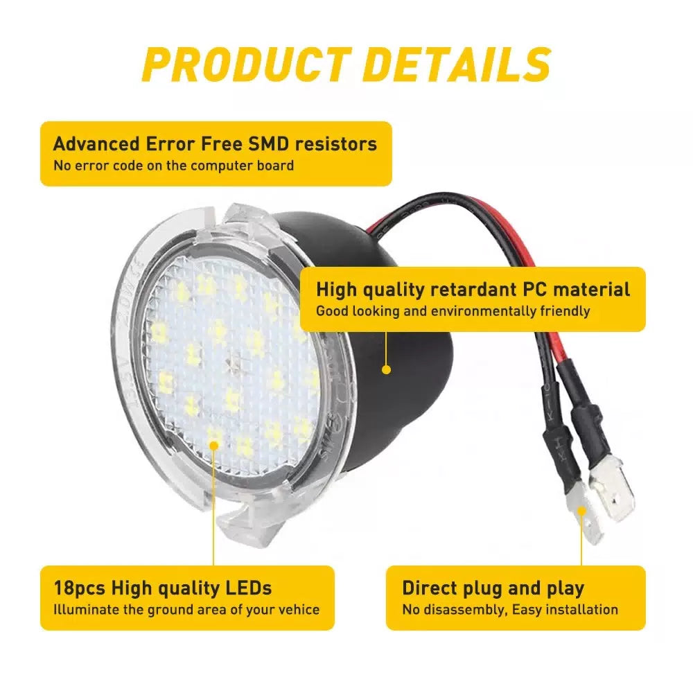 For Lincoln Navigator 07-2016 LED Side Rear View Mirror Puddle Light Bulbs 6000K 6B93BC-57 [2]