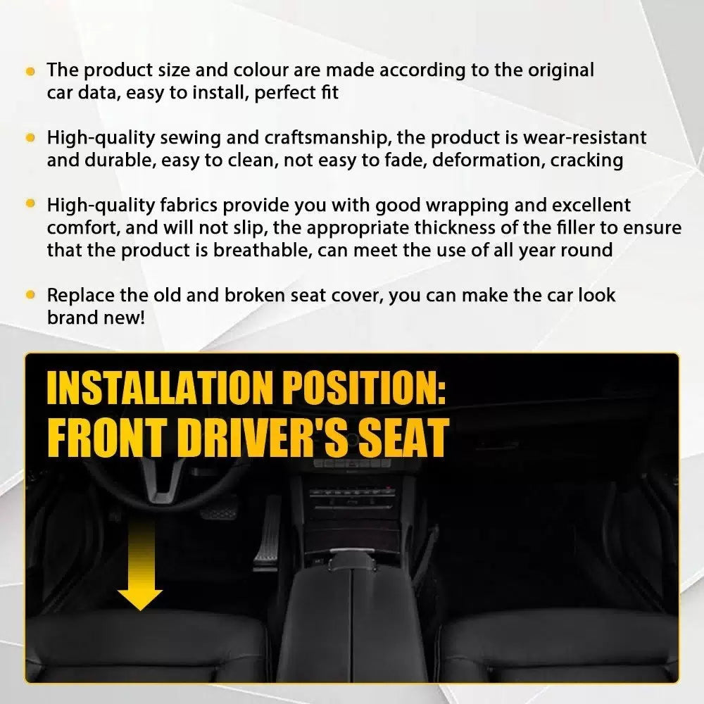 For Mercedes-Benz 2010-2014 E350 E550 Black Driver Bottom Leather Seat Cover EOA 6B93BC-57 [7]