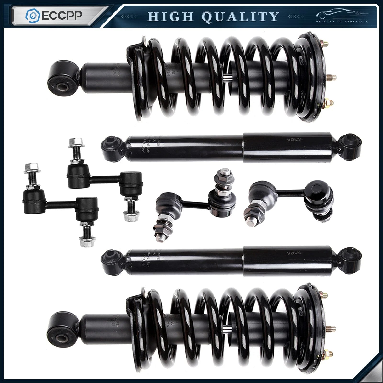 For NISSAN ARMADA 2005-2015 Complete Struts Assemblies & Sway Bar End Links 6B93BC-57 [1]