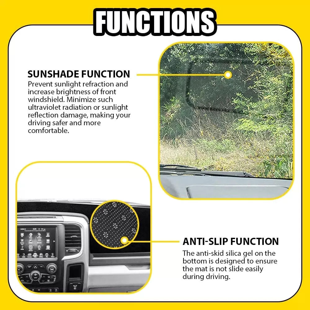 For Ram 1500 2500 3500 2011-2018 Dashboard Cover Dashmat Dash Mat Protector EOA 6B93BC-57 [6]
