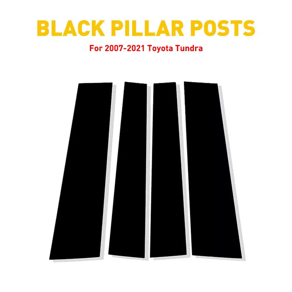 For TOYOTA Tundra Double Cab 2007-2021 Black Pillar Posts Door Window Cover EOA 6B93BC-57 [8]