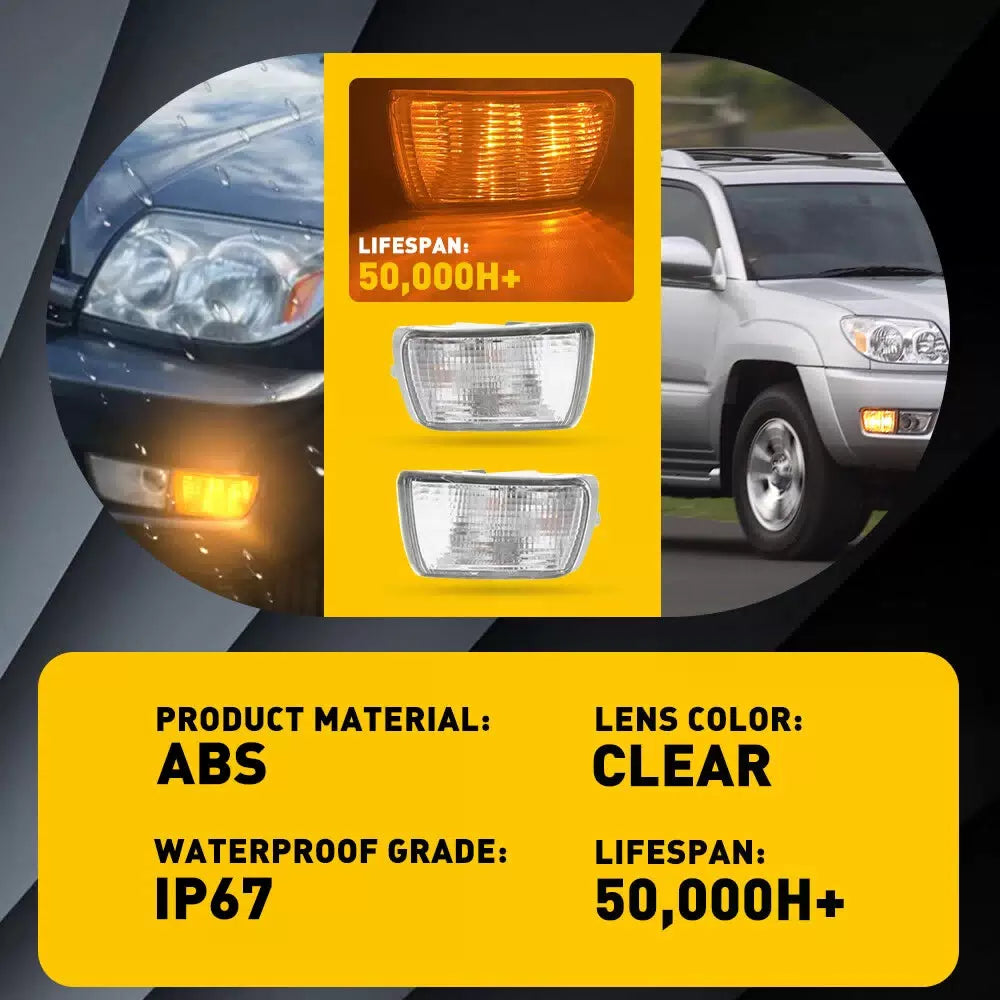 For Toyota 2003-2005 4Runner Front Bumper Turn Signal Lights DRL Lamps Assembly 6B93BC-57 [9]