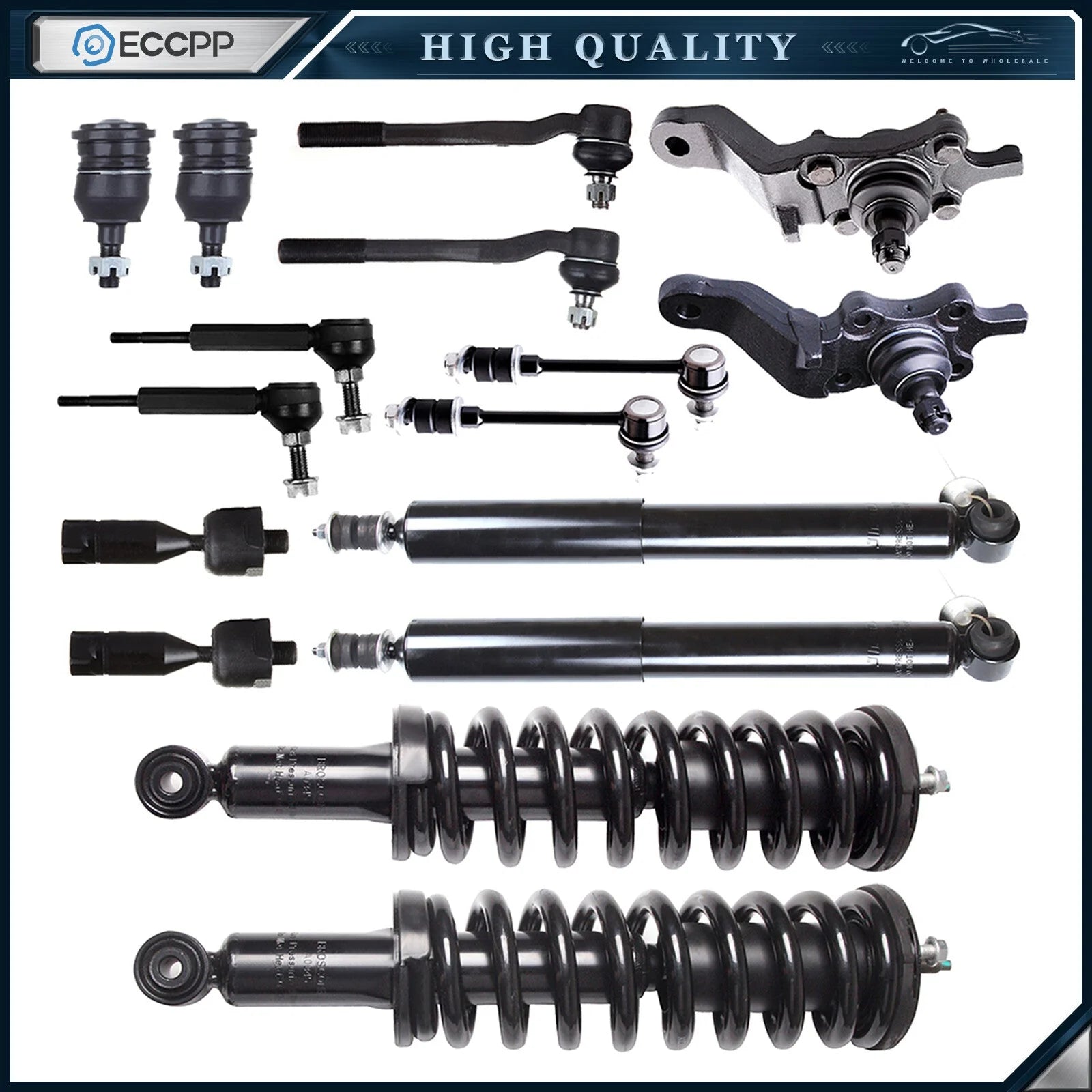 For Toyota 4Runner Front Complete Struts Ball Joints Tie Rods Sway Bar + Shock 6B93BC-57 [1]