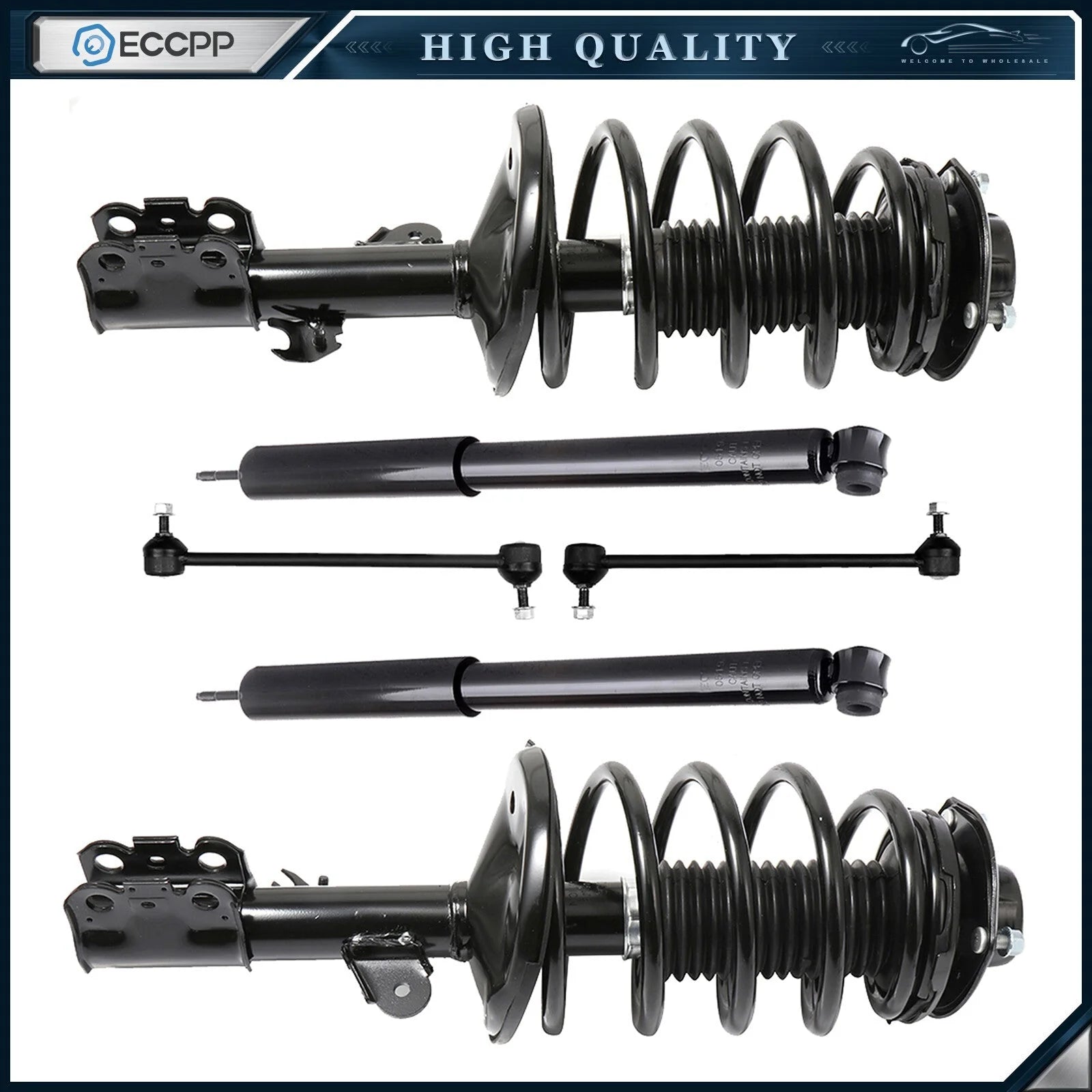 For Toyota Sienna 1998-2003 Front Rear Complete Strut Shock Sway Bar Links Kits 6B93BC-57 [1]