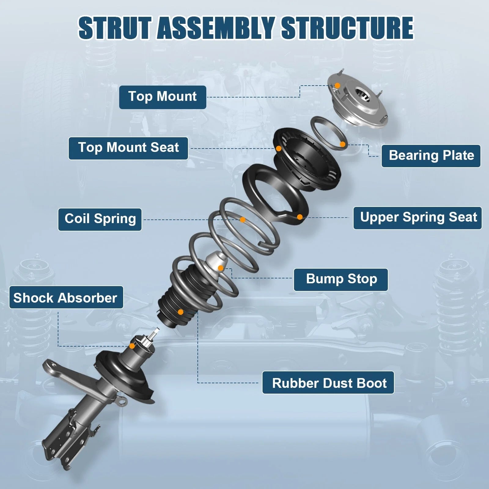 For Toyota Sienna 2004-2006 (AWD) Front 2 Complete Struts & Coil Spring Assembly 6B93BC-57 [2]