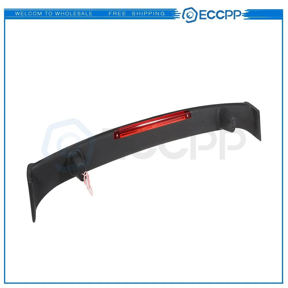 For Universal Fitment ABS Black Trunk Spoiler Deck Wing With 2 Posts & LED KOEEP [1]