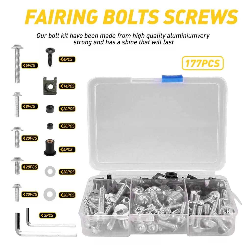 For Yamaha Motorcycle M6 M5 Complete Fairing Bolts Kit Screws Nut Set Silver EOA 6B93BC-57 [1]