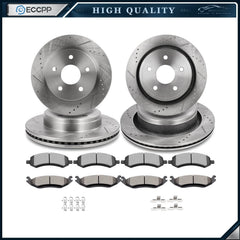 Front And Rear Brake Rotors & Pads For Chrysler Aspe 07 2008 2009 Dodge Durango KOEEP [1]