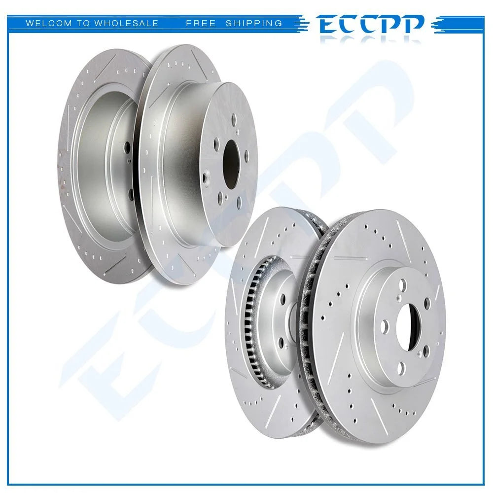 Front And Rear Brake Rotors slot For 2003-2006 Pontiac Vibe 2005-2010 Scion tC 6B93BC-57 [1]