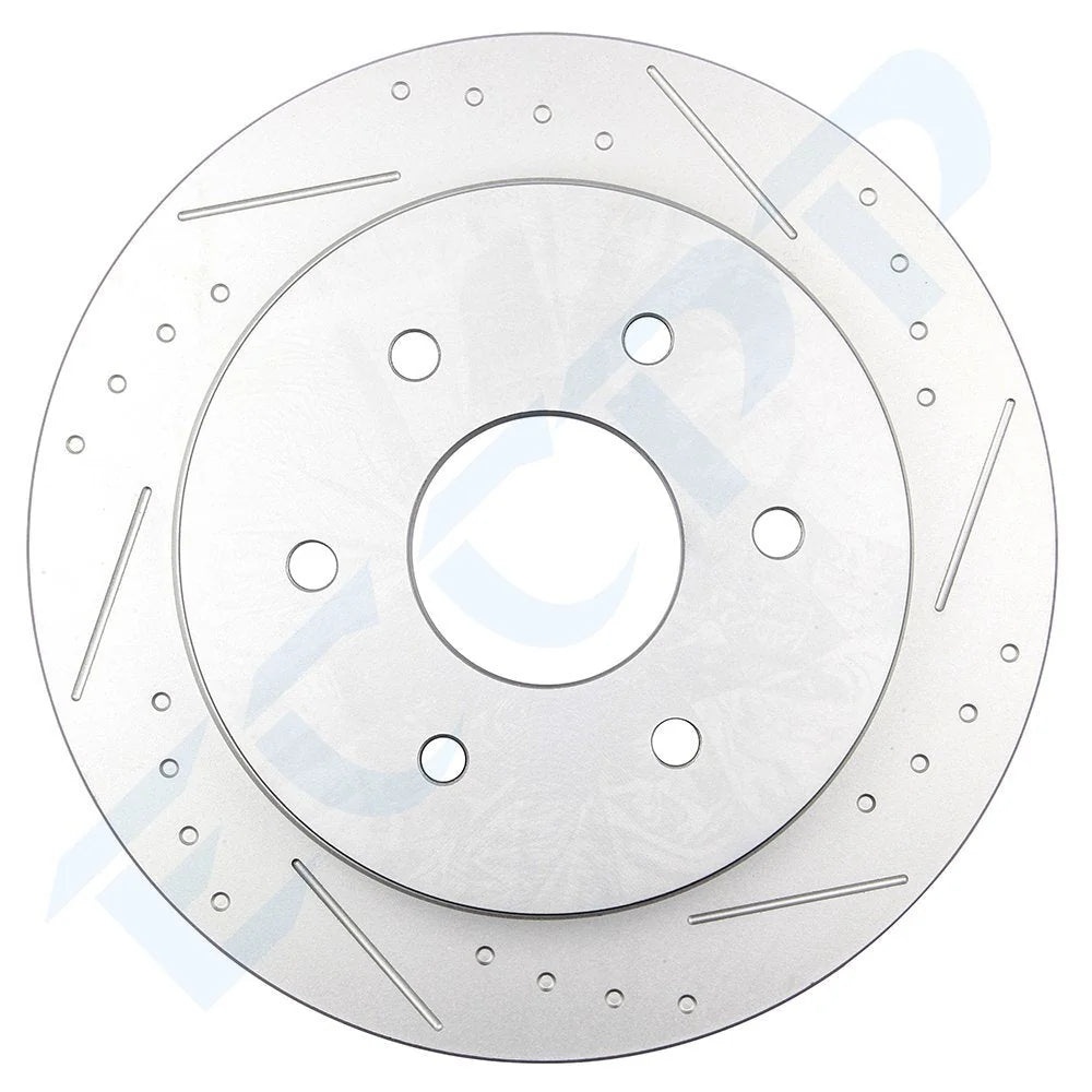 Front And Rear Drilled Slot Brake Rotor For 04 05 Nissan Titan Armada 5.6L V8 6B93BC-57 [6]