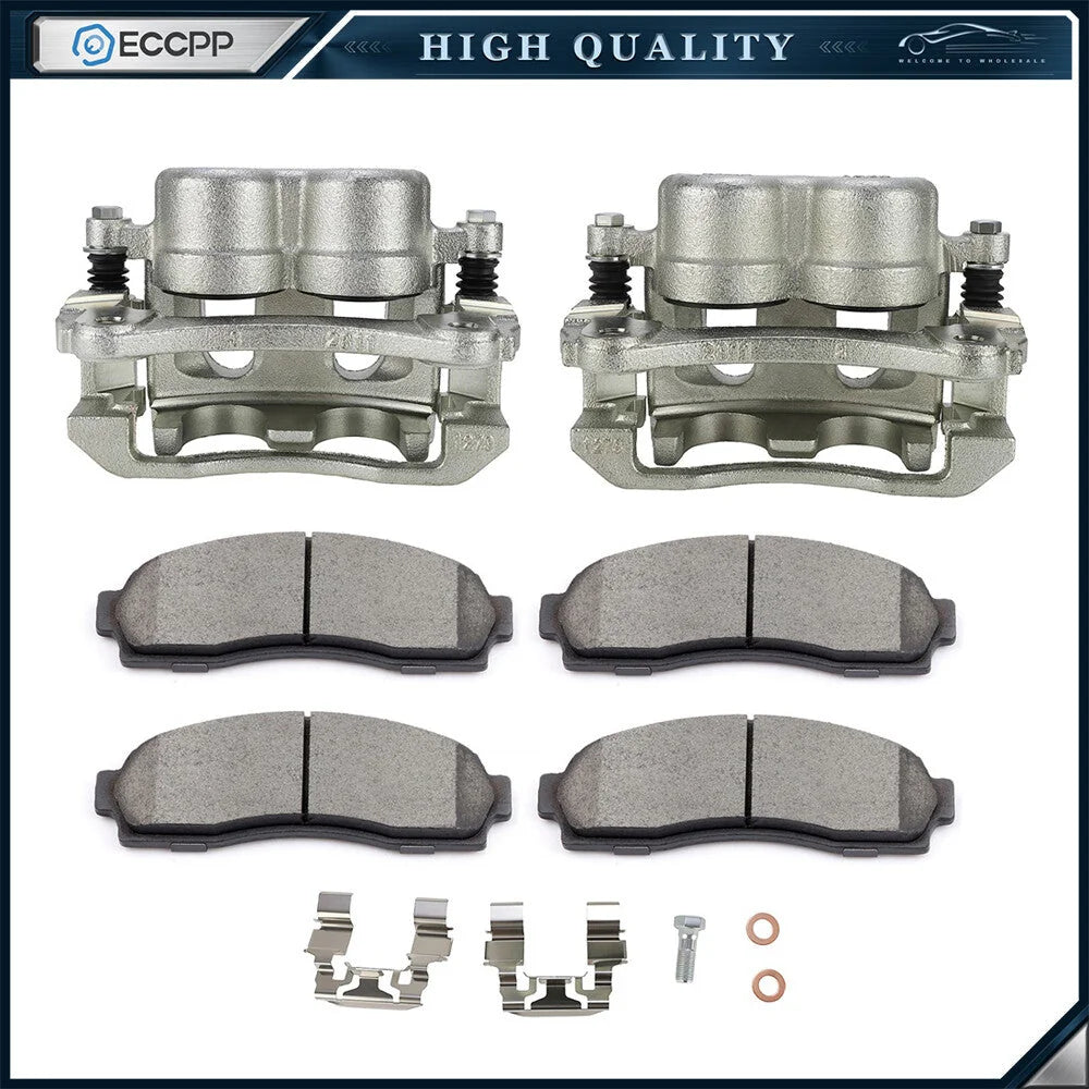 Front Brake Calipers Brake Pads Set 6Pcs Kit For 2002-2005 Ford Explorer KOEEP [1]