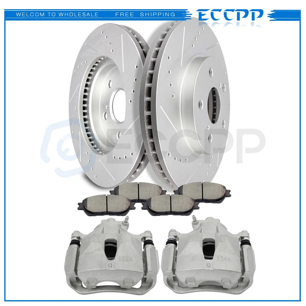 Front Brake Calipers Brake Rotors Brake Pads Set 8Pcs For 2005-2006 Toyota Camry 6B93BC-57 [1]