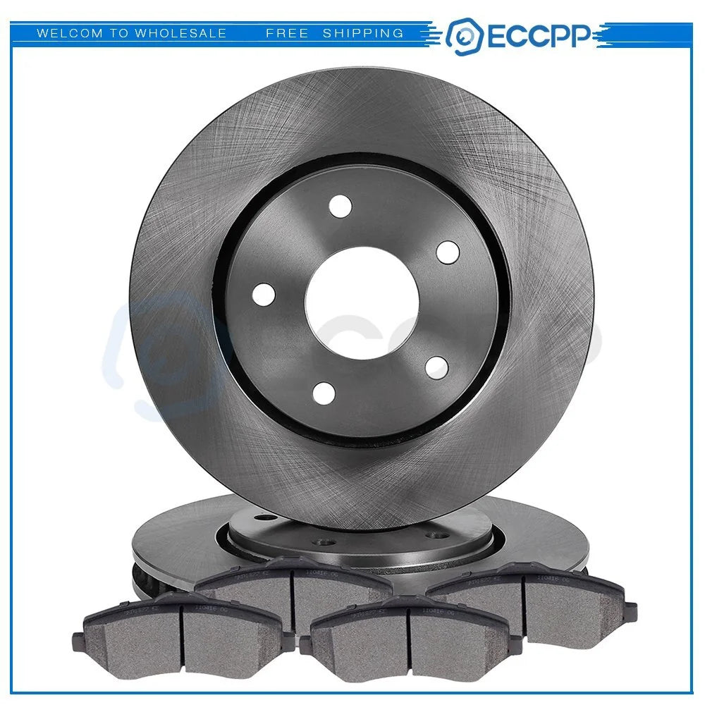 Front Brake Pads And Rotors For 2008-2010 Chrysler Town & Country 3.8L 4.0L KOEEP [1]