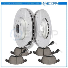 Front Brake Rotors Ceramic Pads For Volkswagen Beetle Jetta Rabbit Golf Drilled KOEEP [1]