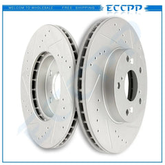 Front Brake Rotors Discs For 2002 2003 2004 Honda CR-V Drilled And Slotted KOEEP [1]