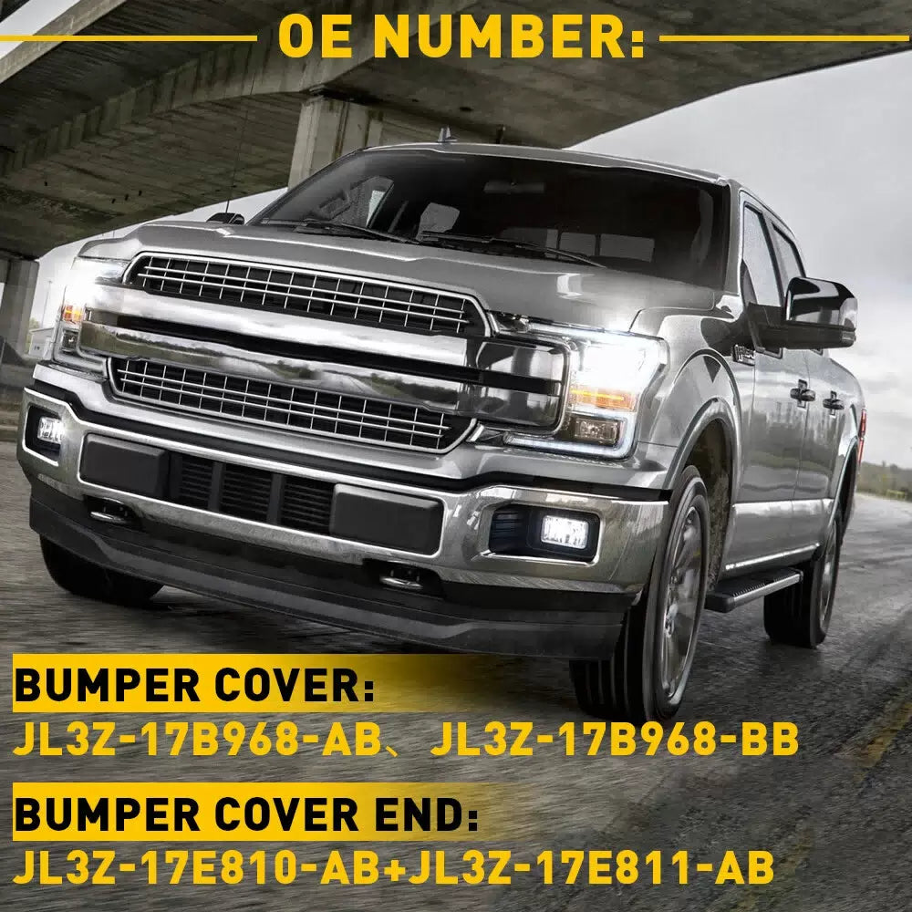 Front Bumper Center Cover Plastic Black Fits For 2018-2020 Ford F-150 3.3L 5.0L 6B93BC-57 [7]