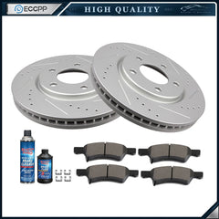 Front Ceramic Brake Pads And Rotors For 01 Chrysler Town & Country Dodge Caravan 6B93BC-57 [1]