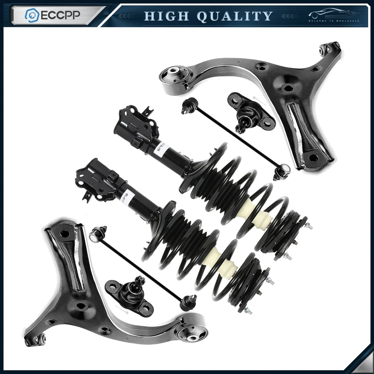 Front Complete Strut Suspension Kit For 2006-2011 Hyundai Accent Kia Rio 2WD 6B93BC-57 [1]