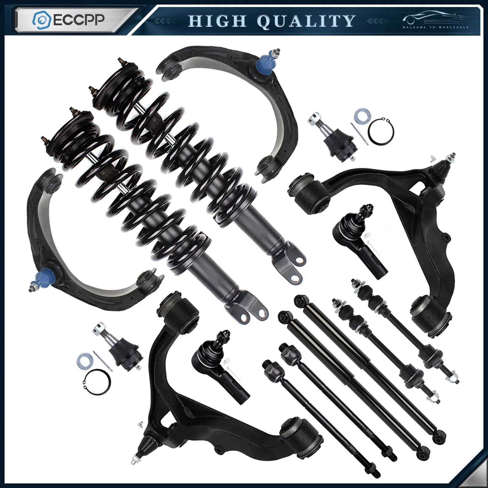 front complete struts upper control arms kit 4wd for 2006-2008 dodge ...