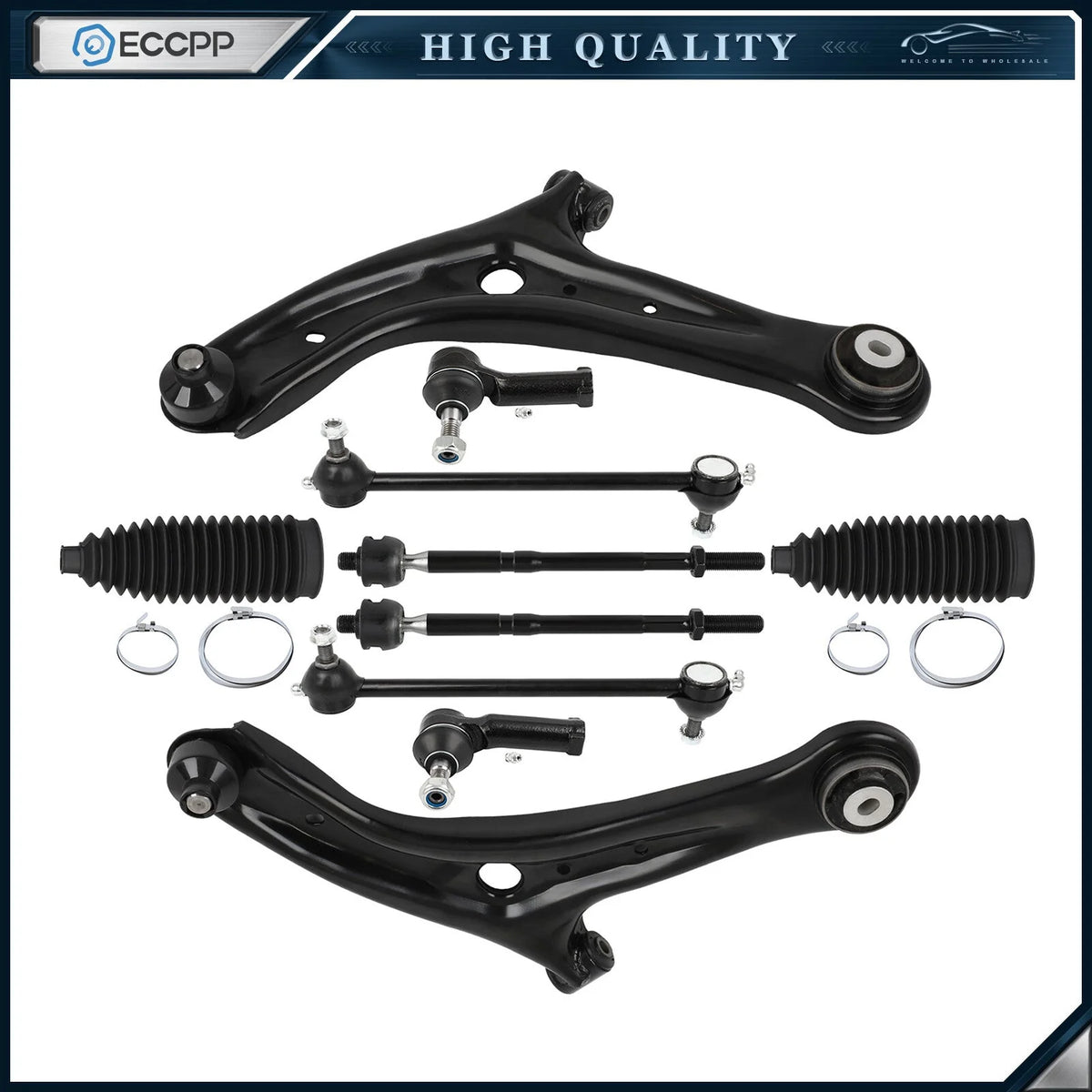Front Control Arm and Ball Joint Rack and Pinion Bellow For 11-18 Ford Fiesta KOEEP [1]