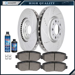 Front Discs Brake Rotors and Ceramic Pads For Dodge Dart 2013 - 2016 Drill Slot 6B93BC-57 [1]