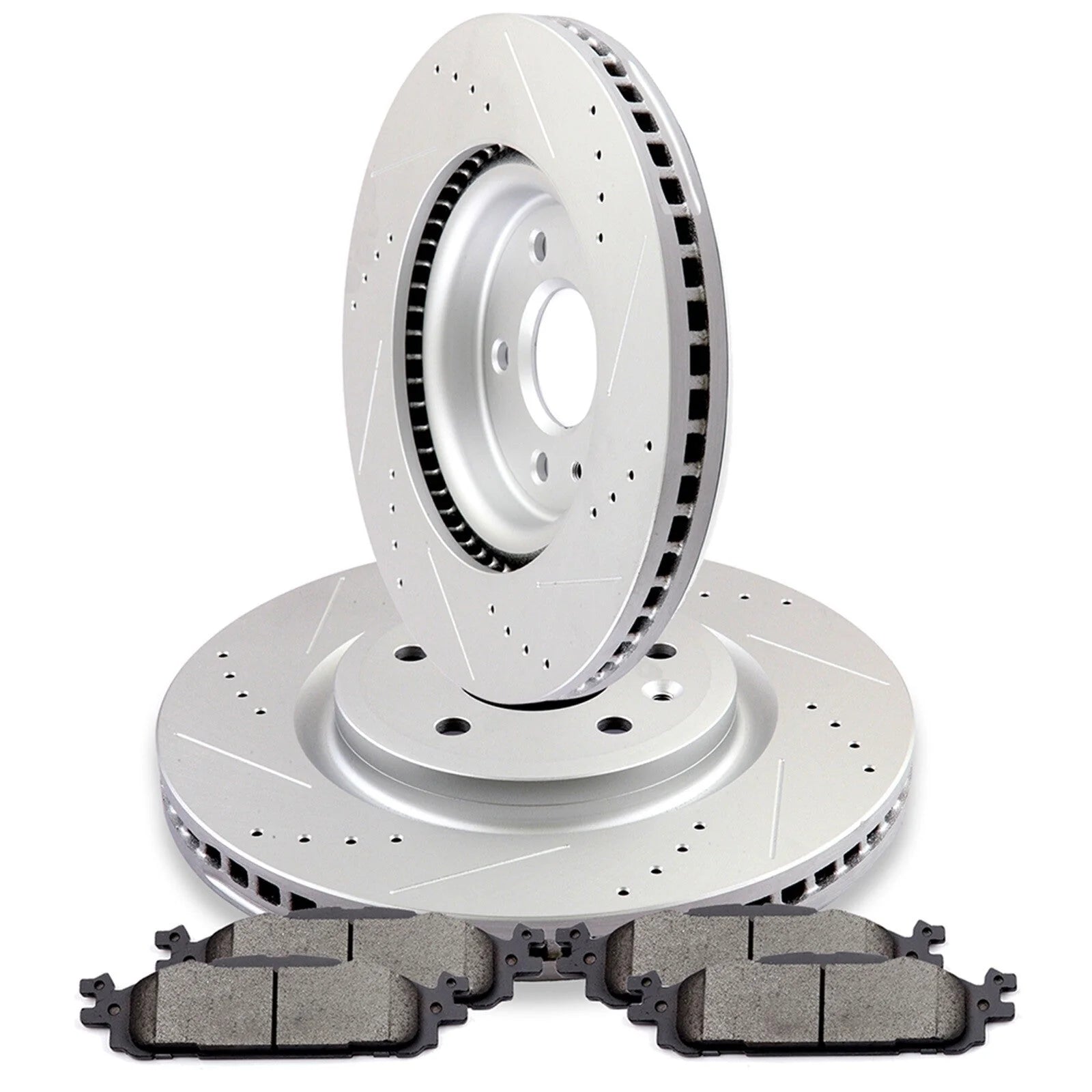 Front Drilled Disc Rotors Ceramic Brake Pads for Explorer Taurus Flex MKT MKS KOEEP [1]