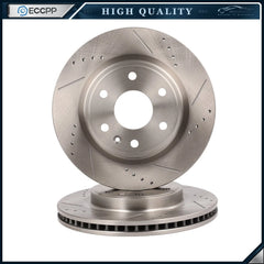 Front Drilled Slotted Brake Rotors For 08-17 Buick Enclave Chevrolet Traverse KOEEP [1]
