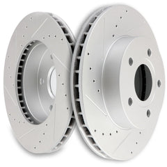 Front Drilled & Slotted Brake Rotors 4.0/4.7L for 1999-2004 Jeep Grand Cherokee 6B93BC-57 [1]