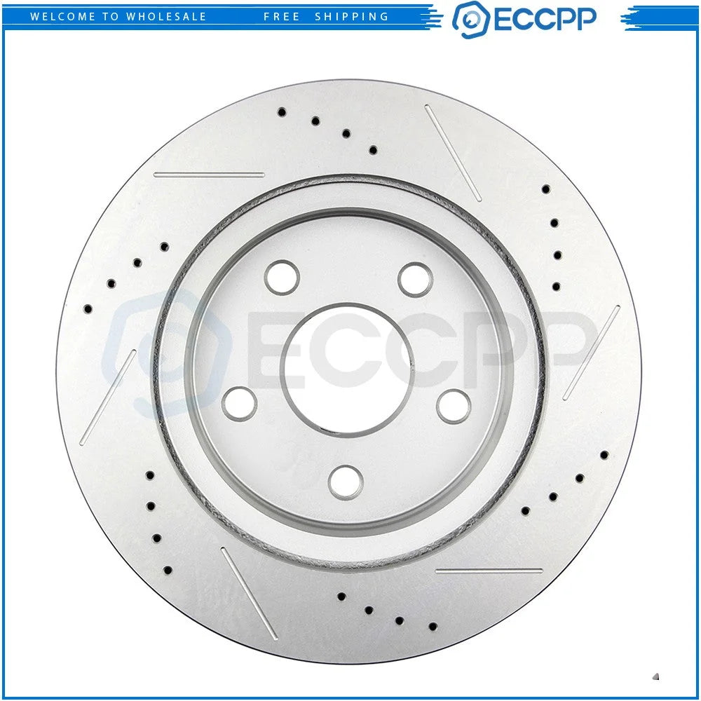 Front Drilled & Slotted Brake Rotors + Ceramic Pads For 2004-2006 Dodge Ram 1500 KOEEP [9]