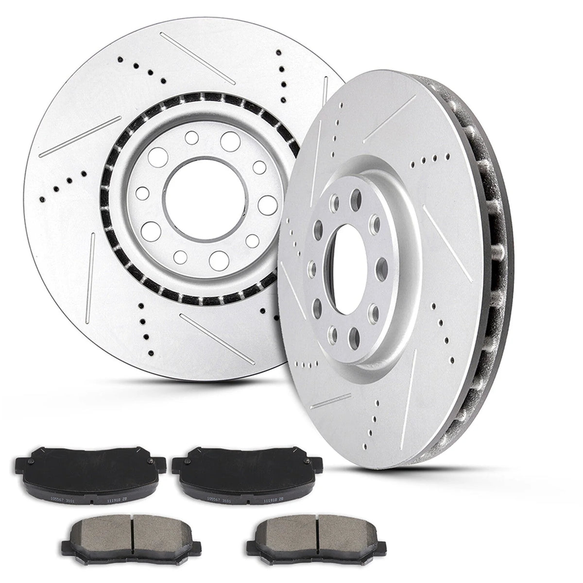 Front Drilled & Slotted Brake Rotors + Ceramic Pads For Dodge Dart 2013-2016 6B93BC-57 [1]