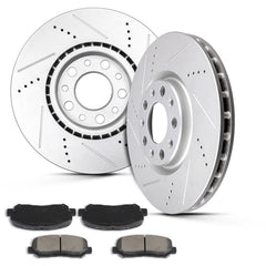 Front Drilled & Slotted Brake Rotors + Ceramic Pads For Dodge Dart 2013-2016 6B93BC-57 [1]