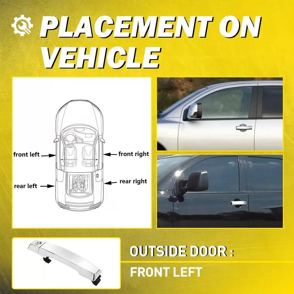 Front Driver Chrome Exterior Door Handle For 2004-15 Nissan Titan/05-15 Armada A 6B93BC-57 [4]