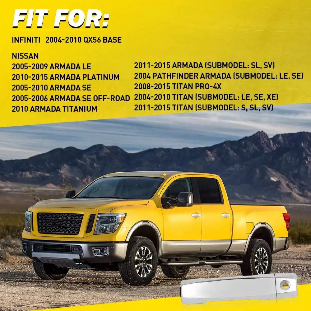 Front Driver Chrome Exterior Door Handle For 2004-15 Nissan Titan/05-15 Armada A 6B93BC-57 [8]